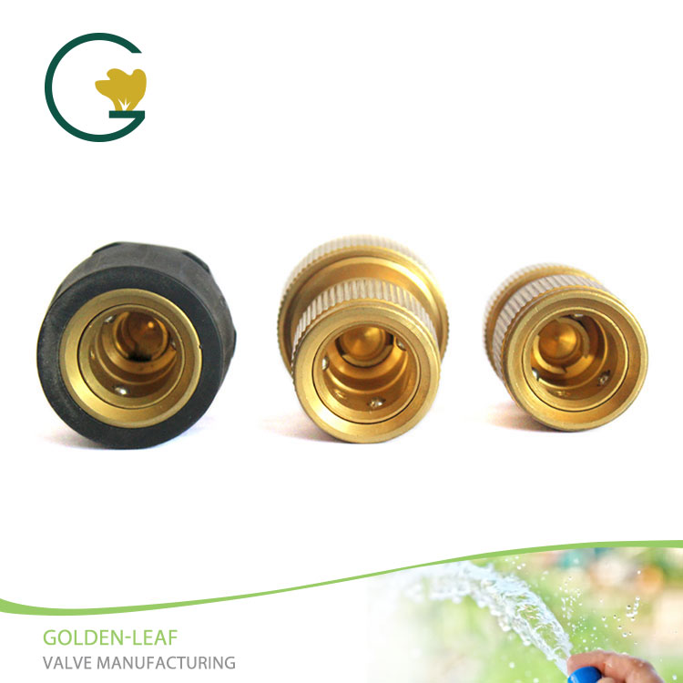 Typically use a brass hose quick connector with water stop
